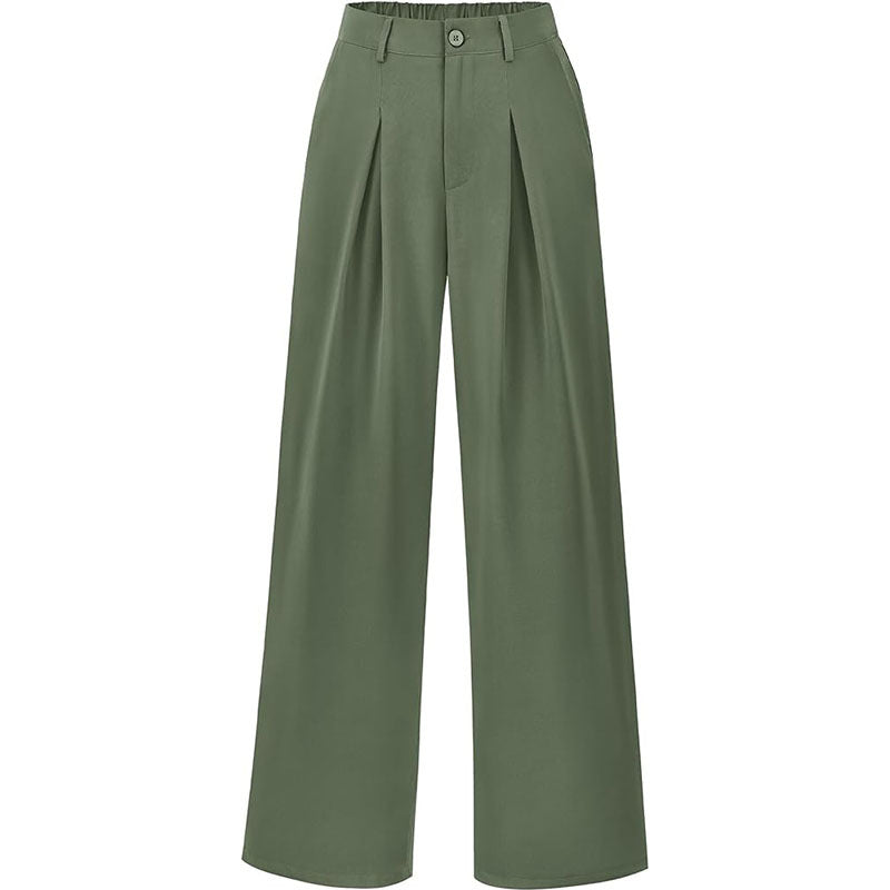 Women's High Waist Pleated Wide Leg Trousers for Chic Style