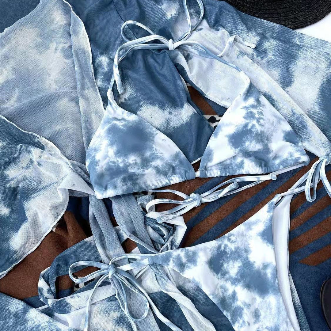Women's Swimsuit with Oversized Wrap Top and Fashionable Lacing Details EB