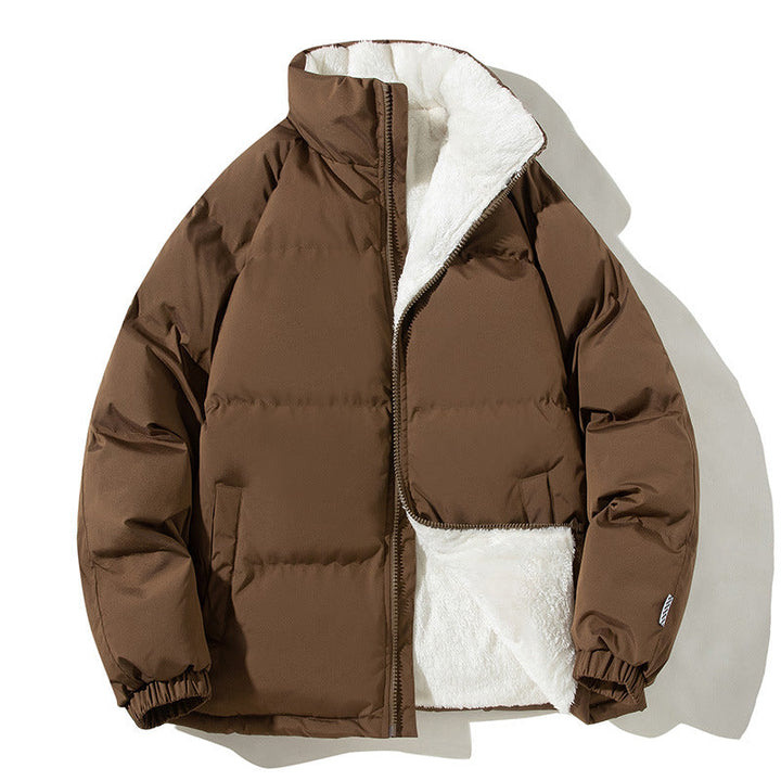 Women's Quilted Thermal Bomber Jacket with Teddy Lining and High Stand Collar