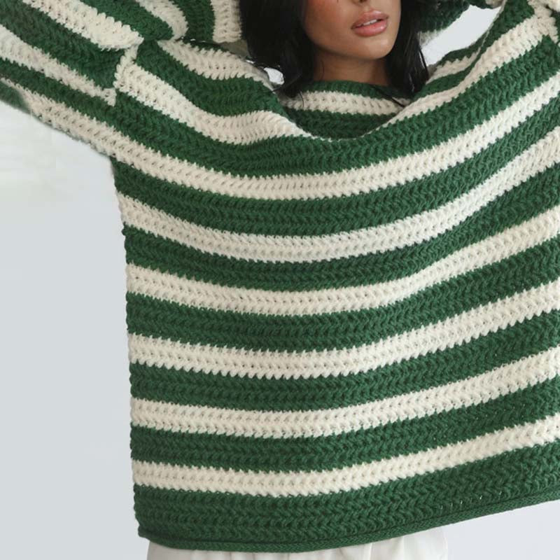 Casual Striped Knit Pullover