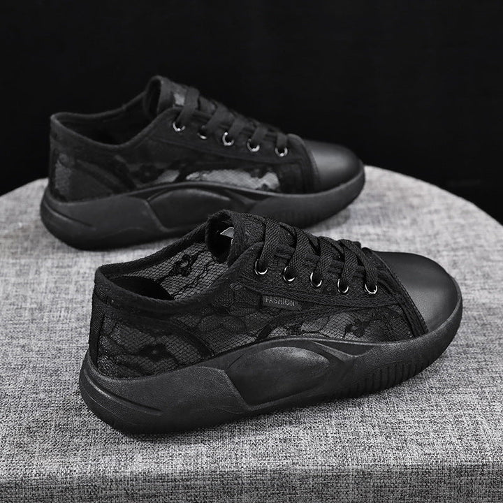 Women's Breathable Casual Sneakers with Floral Design and Flexible Sole EB