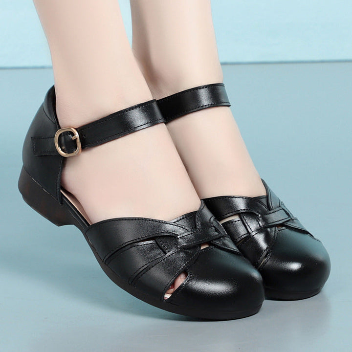 Ladies' Ballerinas with Open Toe and Adjustable Strap EB