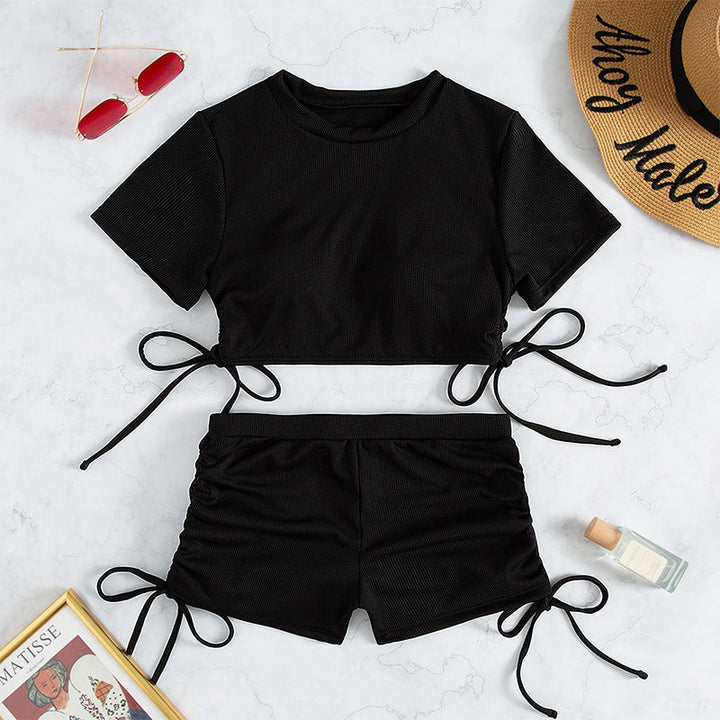 Women's Crop Top and Shorts Set Élanora, view 4 - Elena Harper