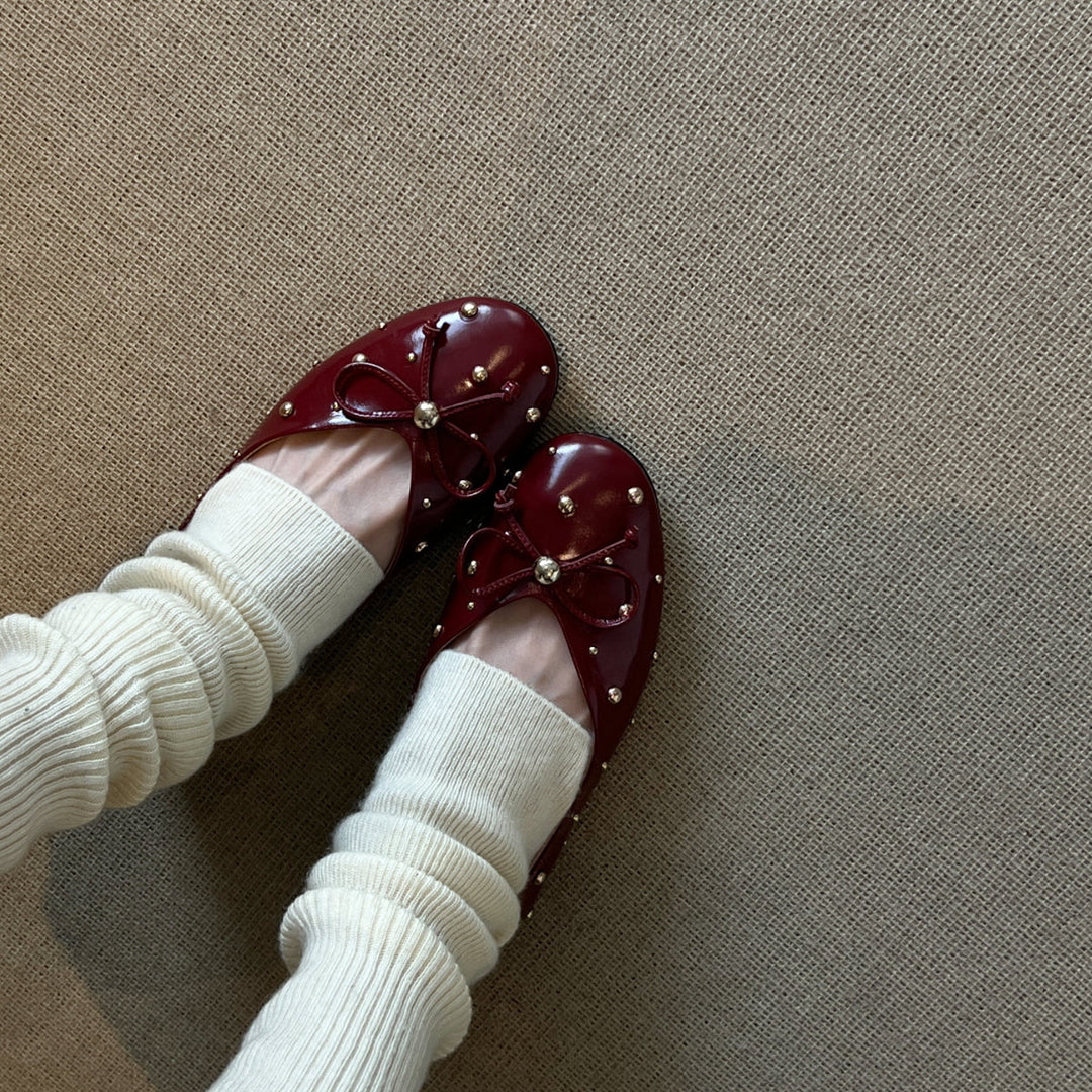 Ladies' Ballerinas with Decorative Bow Application and Sparkling Details EB