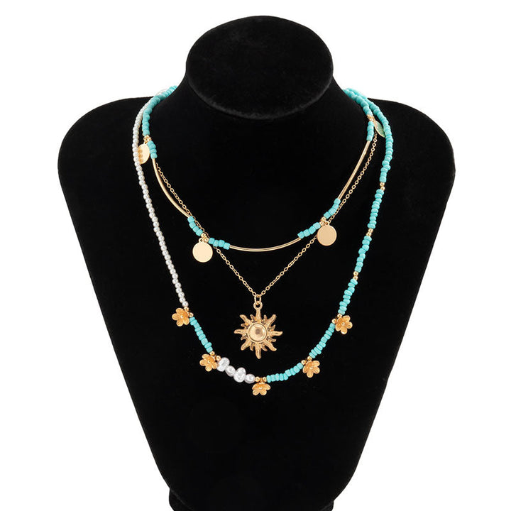 Vintage Sunflower Pendant Necklace