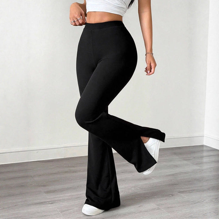 Ladies Elegant Flared Pants Made of Flexible Microfiber Avélisse, view 3 - Elena Harper