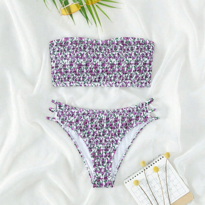 Women's Bandeau Bikini with Fashionable Knot Design EB