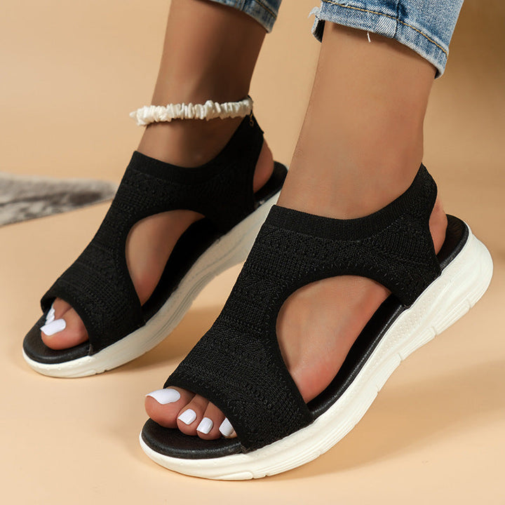 Women's Breathable Sandals with Elastic Upper and Non-Slip Sole EB
