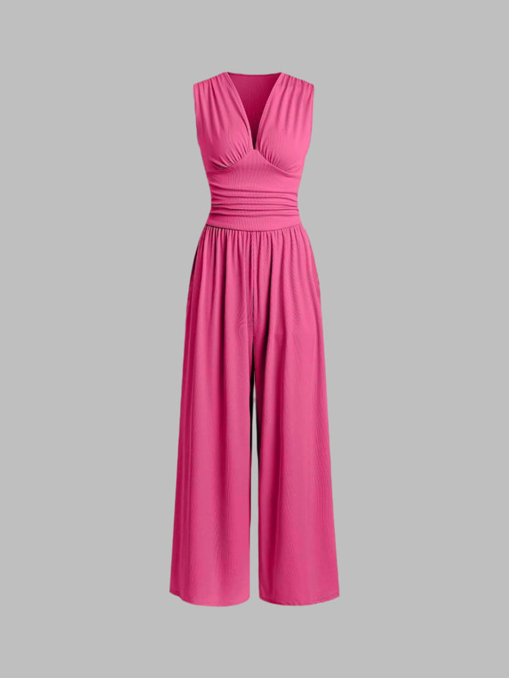 Charity Elegant Sleeveless Wide-Leg Jumpsuit - Elena Harper