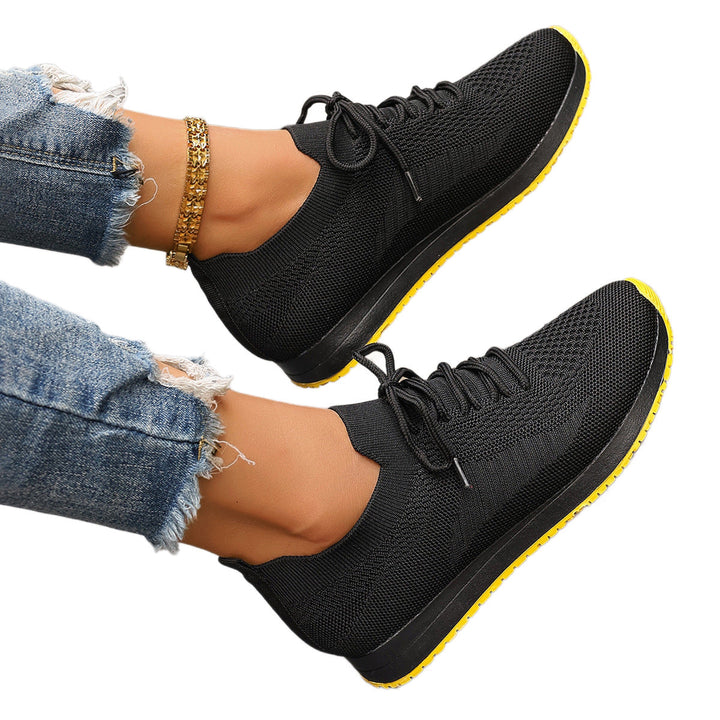 Women's Breathable Running Sneakers with Elastic Mesh Upper EB
