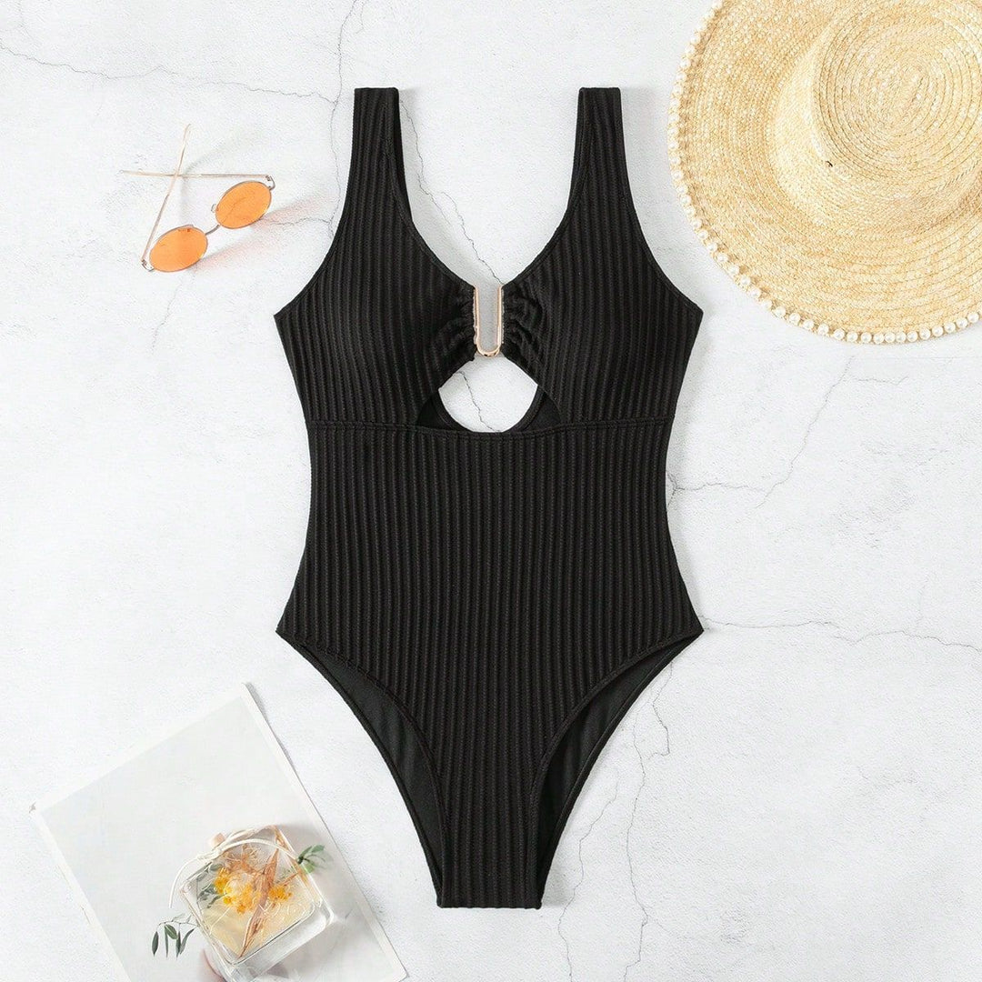 Damen Cut-Out Badeanzug mit elegantem Rippendesign EB