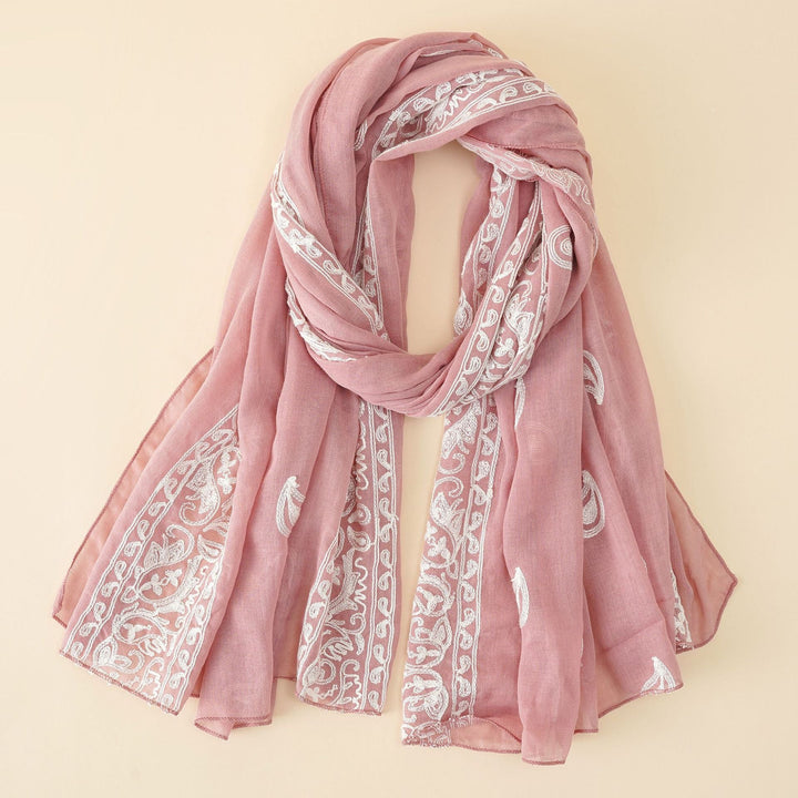 Women's Scarf with Delicate Embroidery