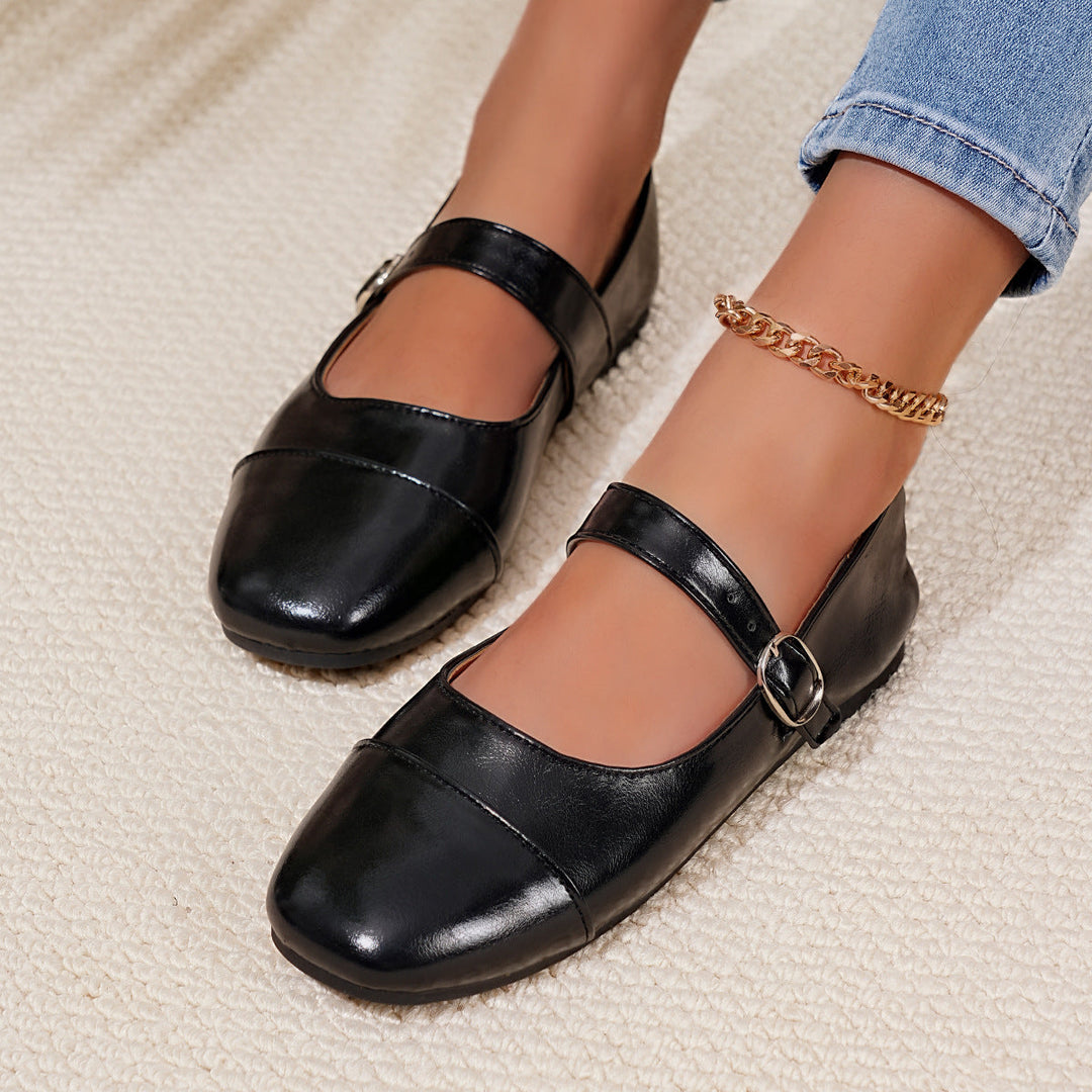 Ladies' Ballerinas with Adjustable Strap and Elegant Upper Material EB