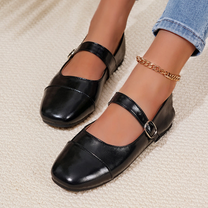 Ladies' Ballerinas with Adjustable Strap and Elegant Upper Material EB