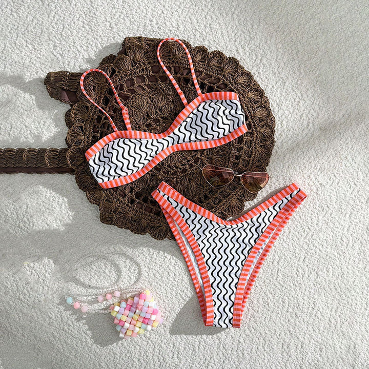 Women's Bandeau Bikini with Exciting Wave Pattern EB