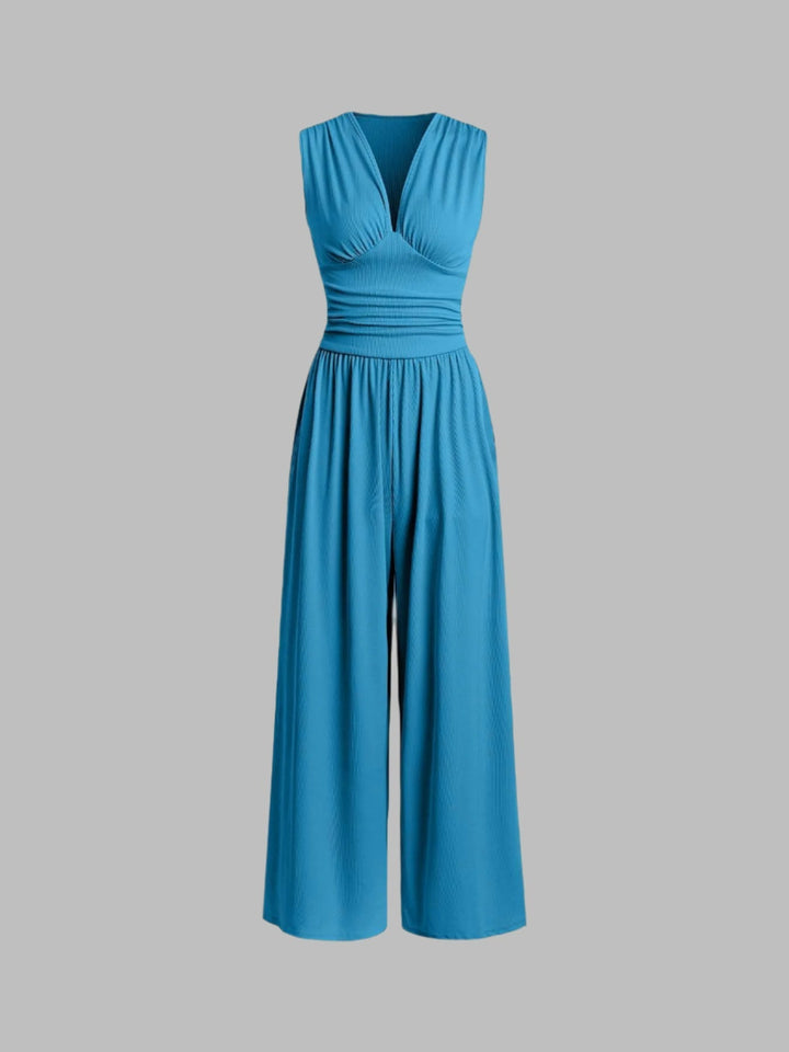 Charity Elegant Sleeveless Wide-Leg Jumpsuit - Elena Harper