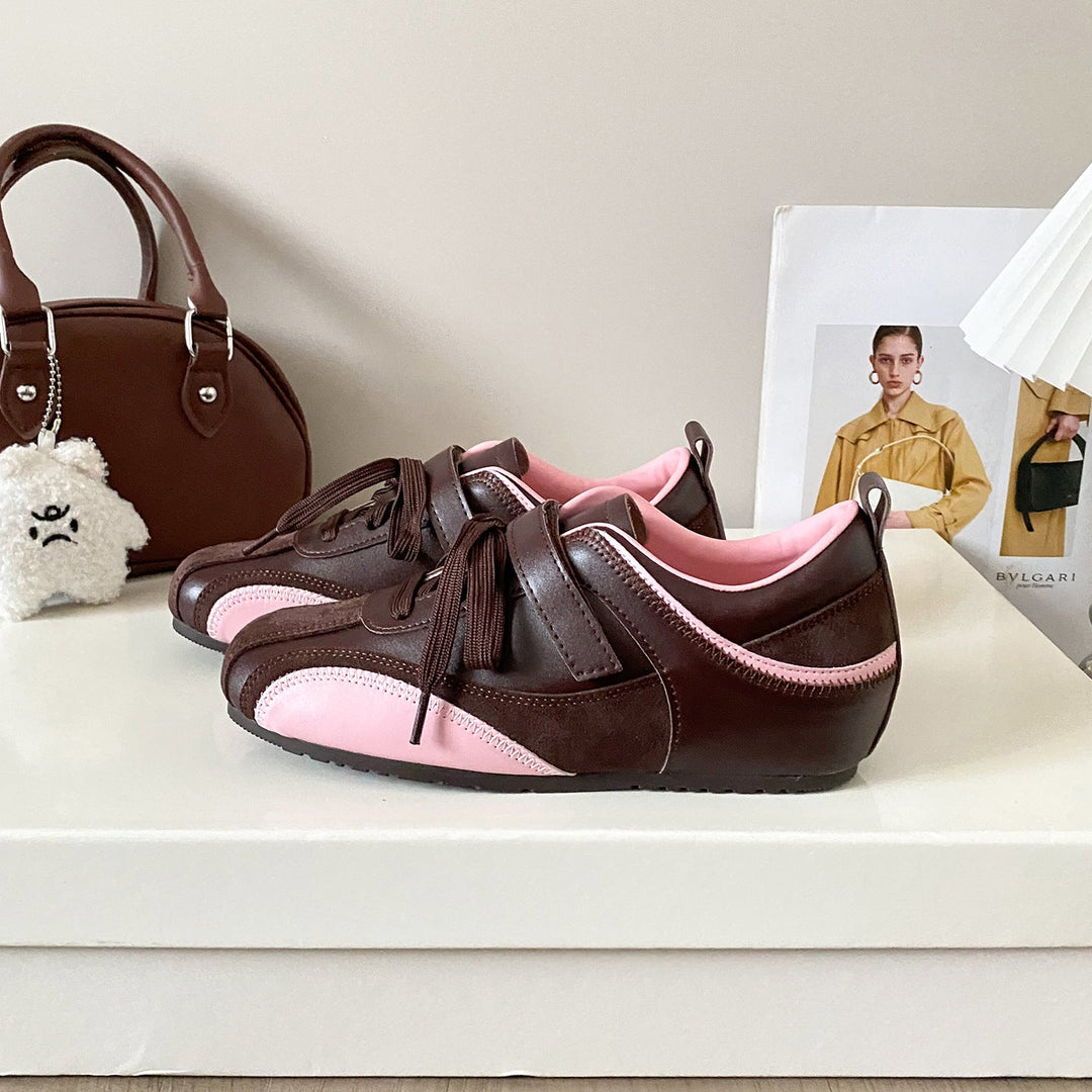 Women's Comfortable Sneakers with Elegant Upper Material and Fashionable Lacing Details EB
