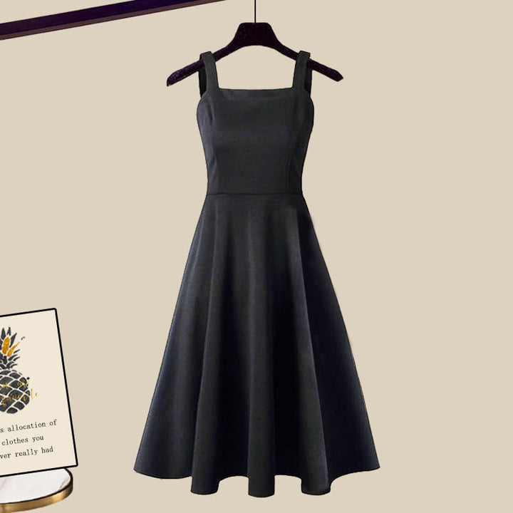 Women's sleeveless dress and short cardigan set - Elegant and soft