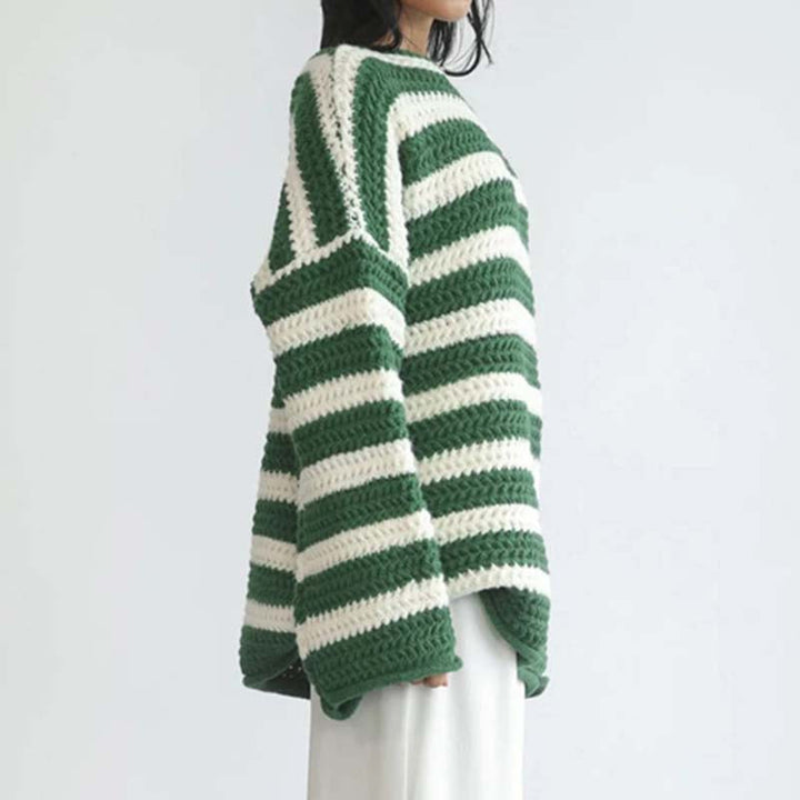 Casual Striped Knit Pullover