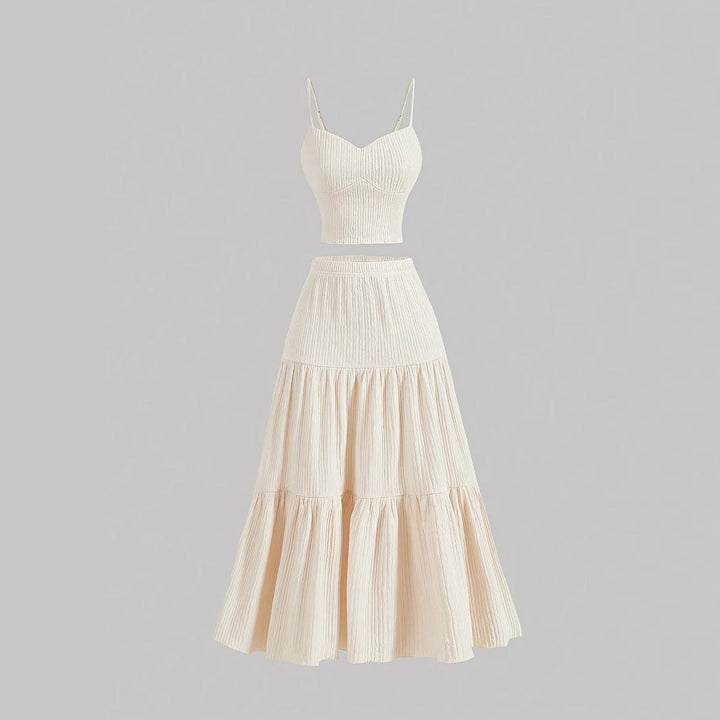 DALI Comfy Sleeveless Crop Top and A-Line Skirt Set - Elena Harper