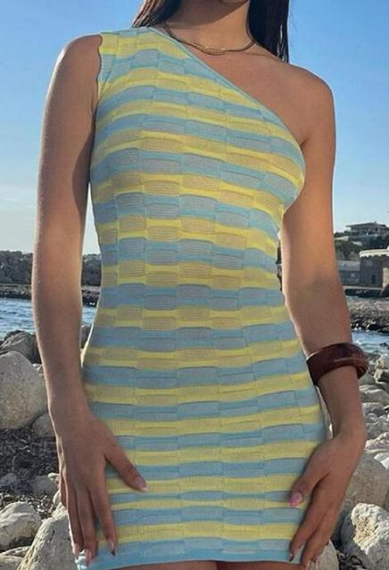 Women's Asymmetrical Top with Creative Pattern EB