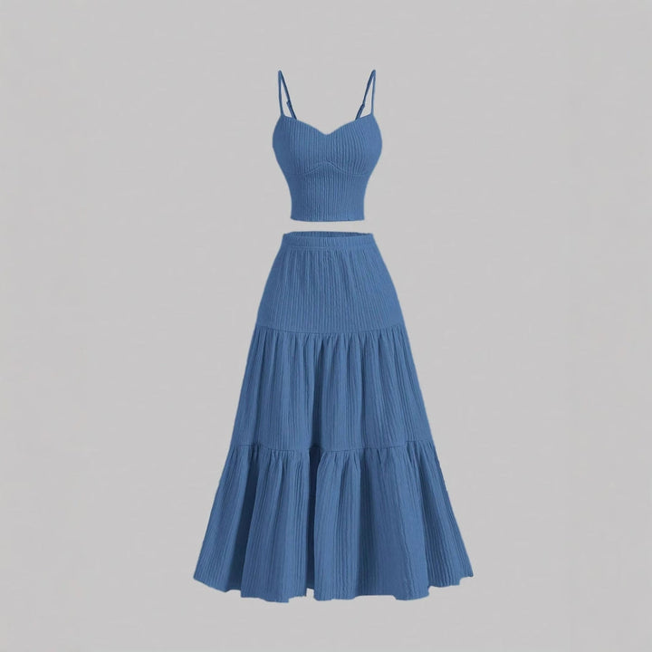 DALI Comfy Sleeveless Crop Top and A-Line Skirt Set - Elena Harper