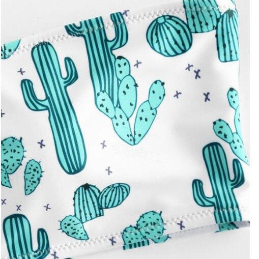 Women's Bandeau Bikini with Playful Cactus Pattern EB