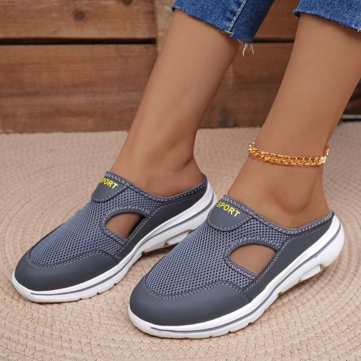 Women's Breathable Casual Shoes with Open Heel and Non-Slip Sole EB