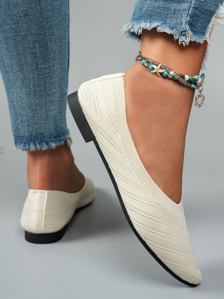 Ladies' Ballerinas Made of Breathable Knit Material with Elegant Cut EB