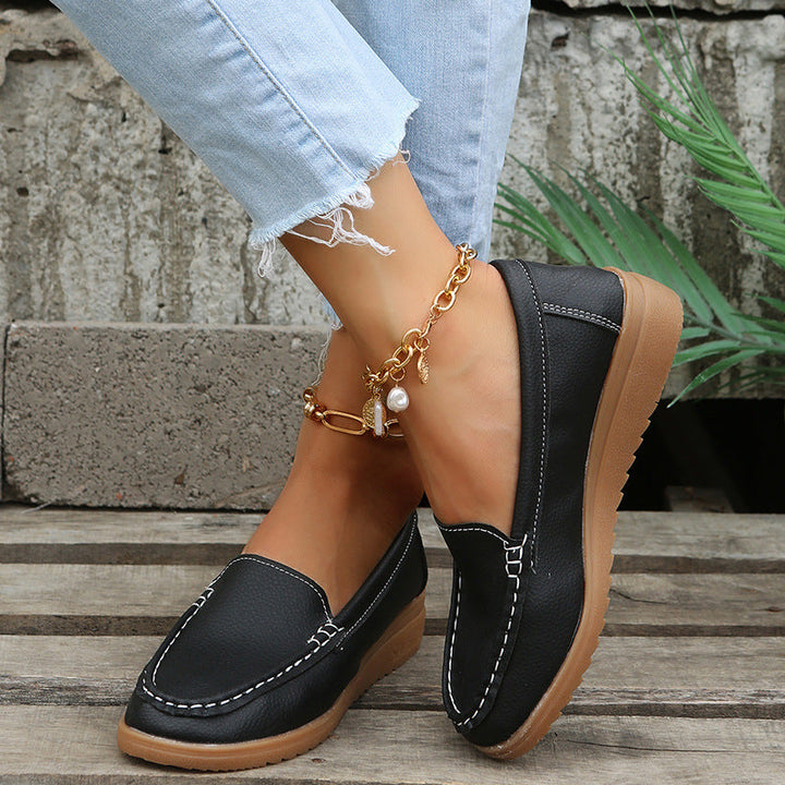 Women's Slip-On Loafers with Contrast Stitching