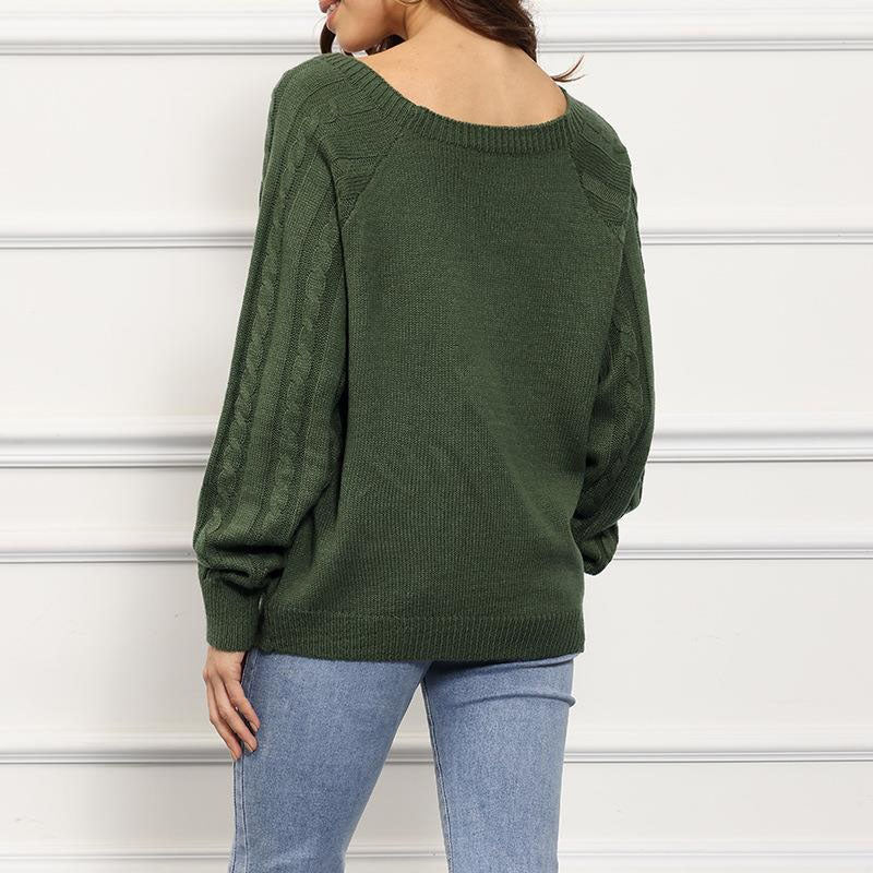 Casual Twisted Knit Pullover