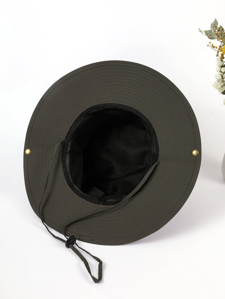 Women's Sun Hat with Wide Brim and Neck Strap