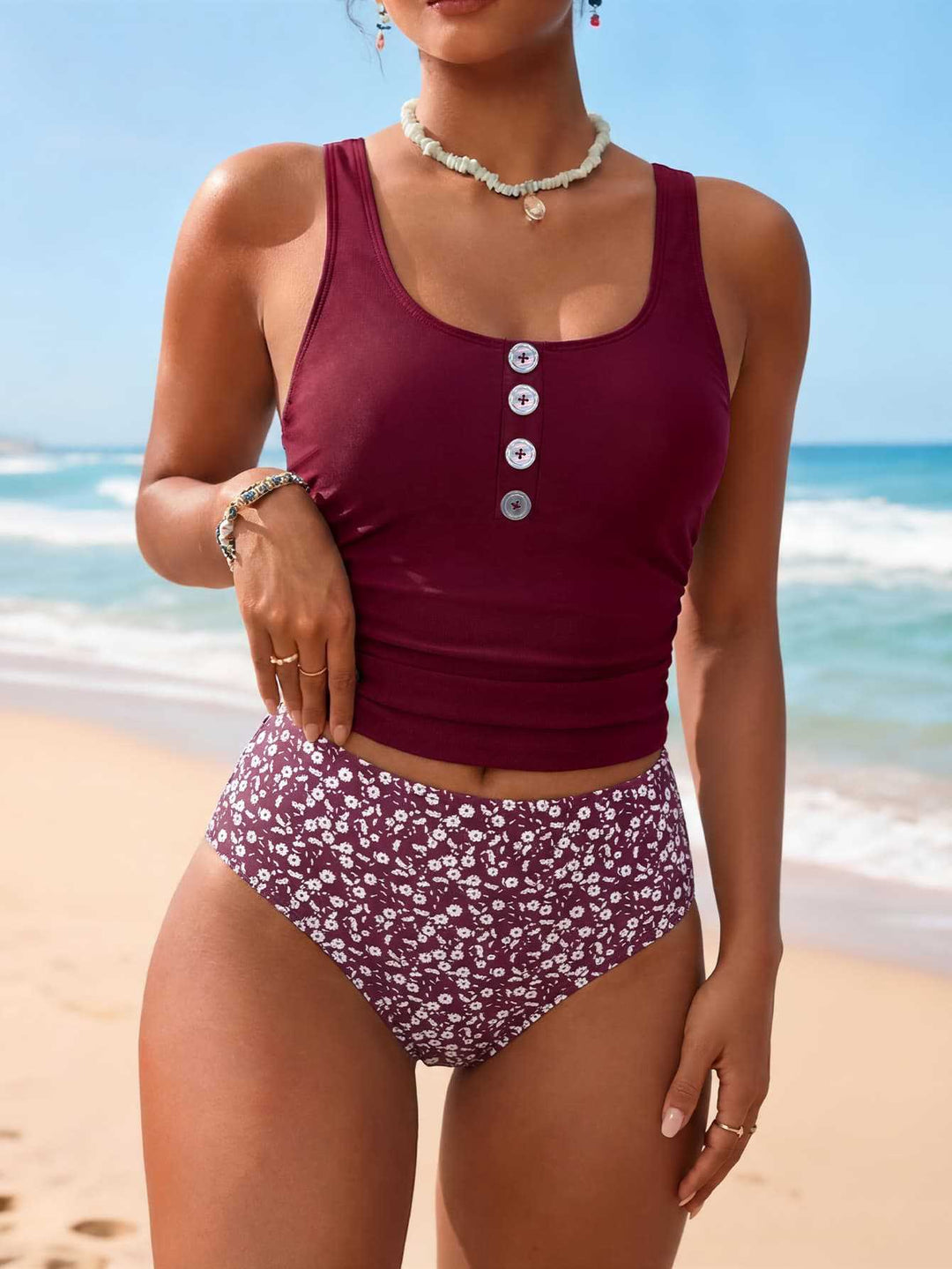 Women's Swimsuit with Floral Design EB