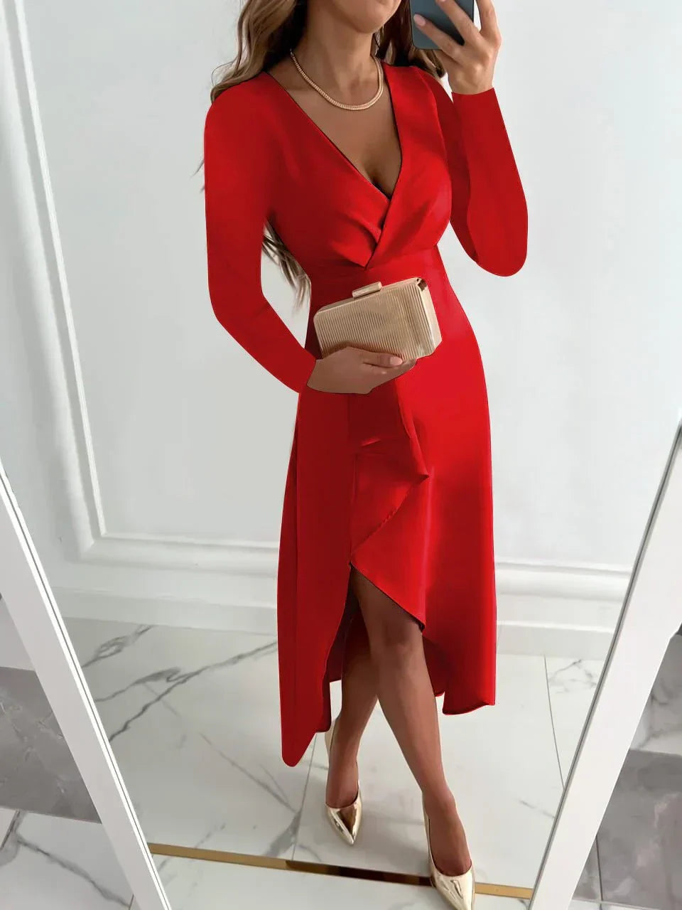 Monaco Elegant Midi Dress - Elena Harper
