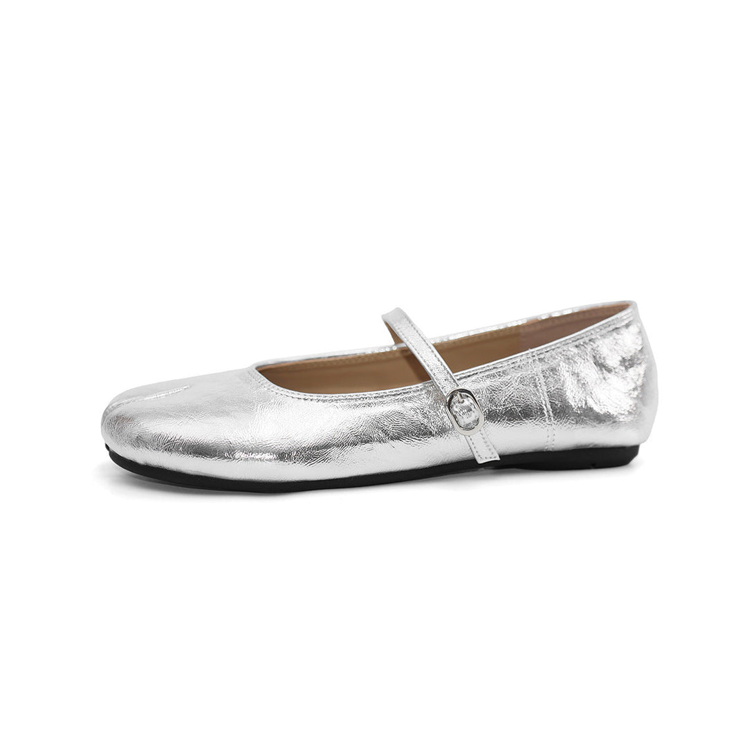 Ladies' Ballerinas with Shimmering Effect and Elegant Strap EB