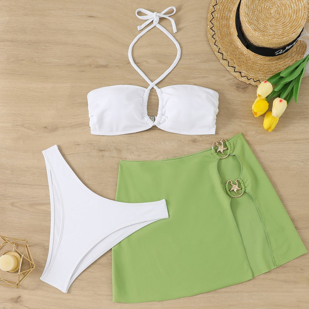 Women's Swim Set with Trendy Top and Fashionable Bikini Bottom EB