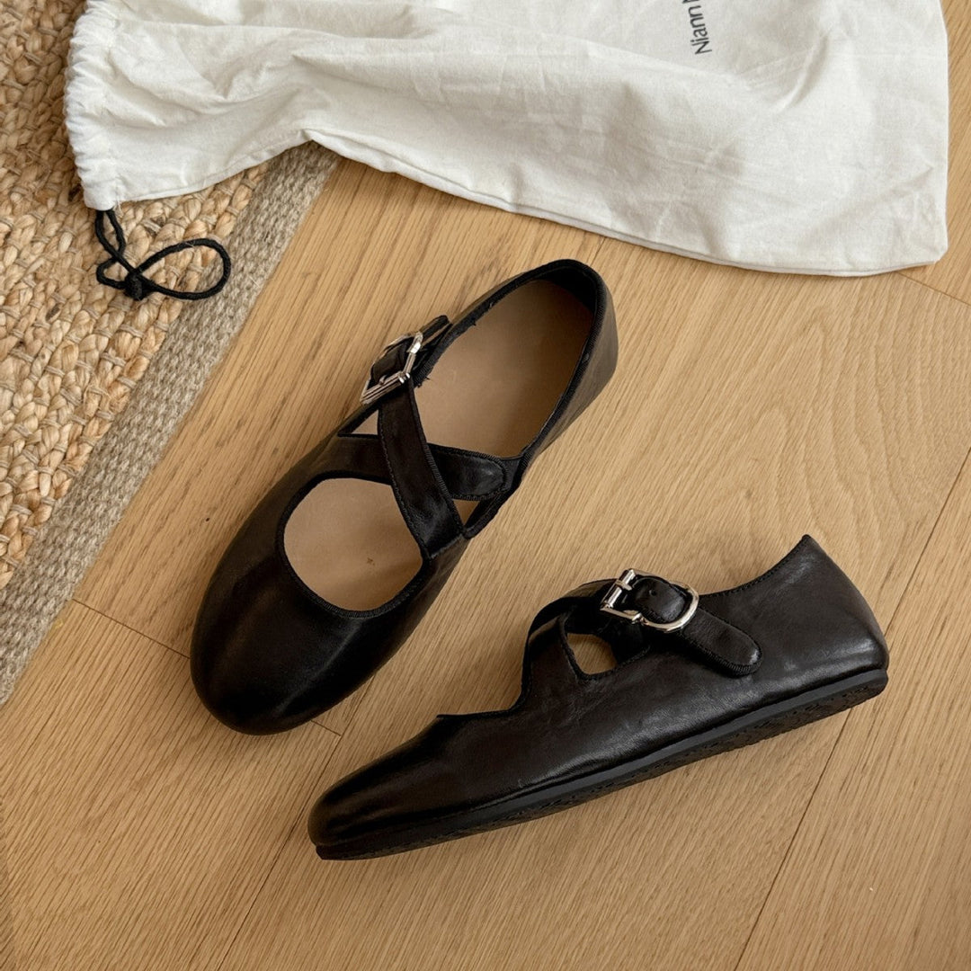 Women's Ballerinas with Adjustable Strap and Comfortable Footbed EB