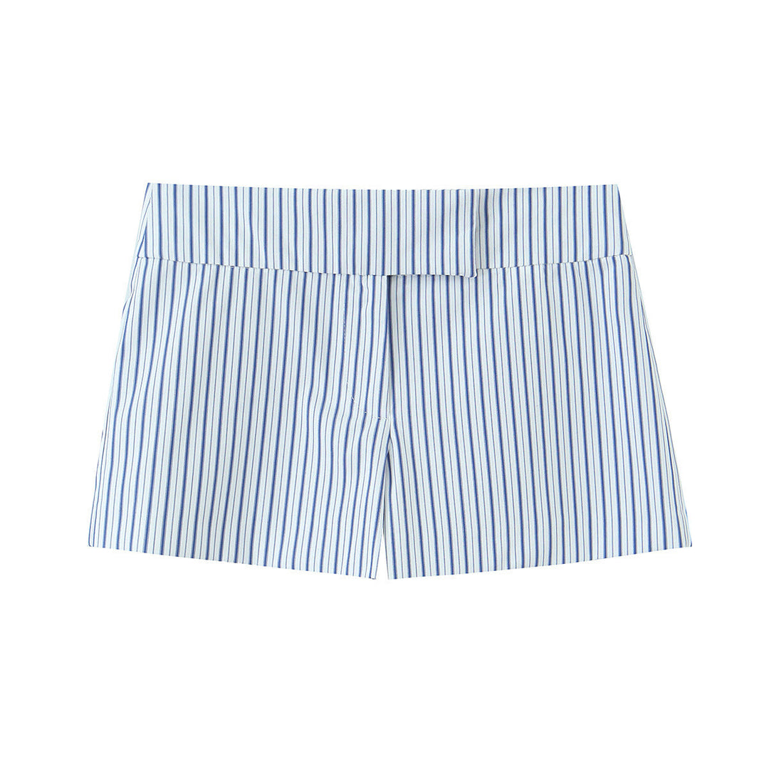 Women's Elegant Striped Shorts in Classic Cut Avélisse, view 4 - Elena Harper