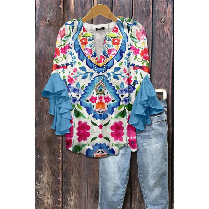 BLOUSE WITH RUFFLES FOR WOMEN