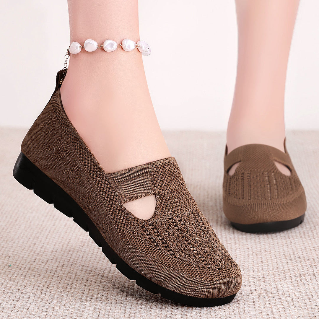 Women's Comfortable Slip-On Casual Shoes with Breathable Knit Design EB