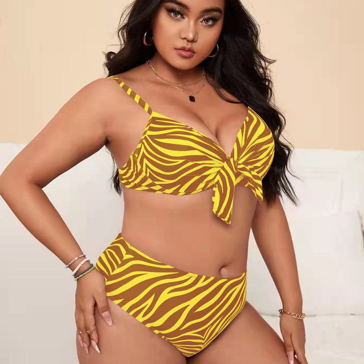 Women's Bikini Set with Fashionable Zebra Pattern and Adjustable Knot – Maréssa