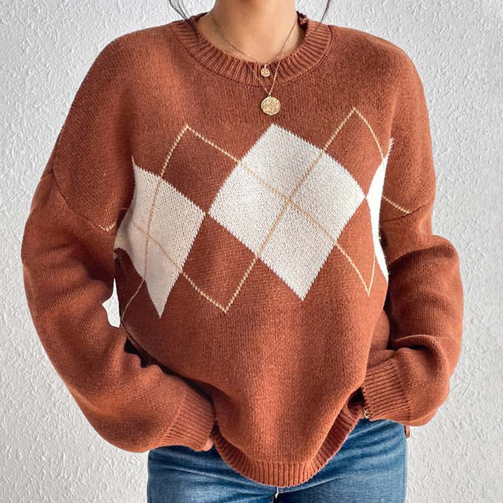 Casual Geometric Knit Pullover