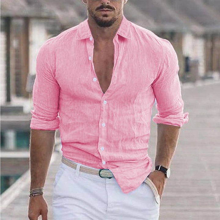 Men's Stylish Lightweight Button-Up Shirt for Summer