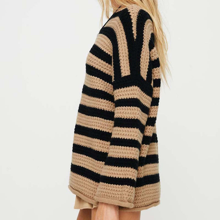 Casual Striped Knit Pullover