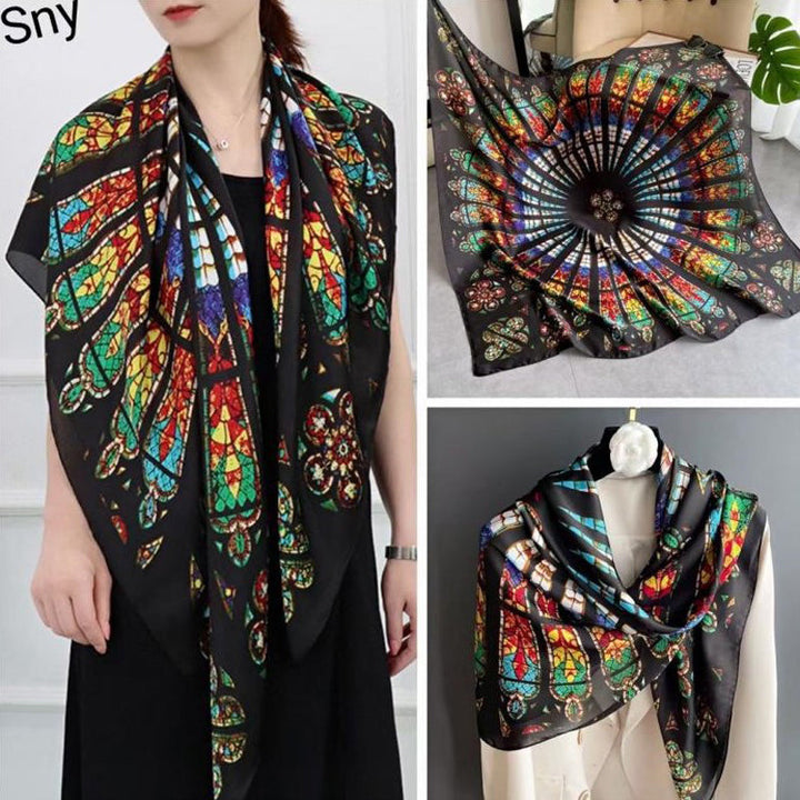 Vintage Abstract Print Scarf