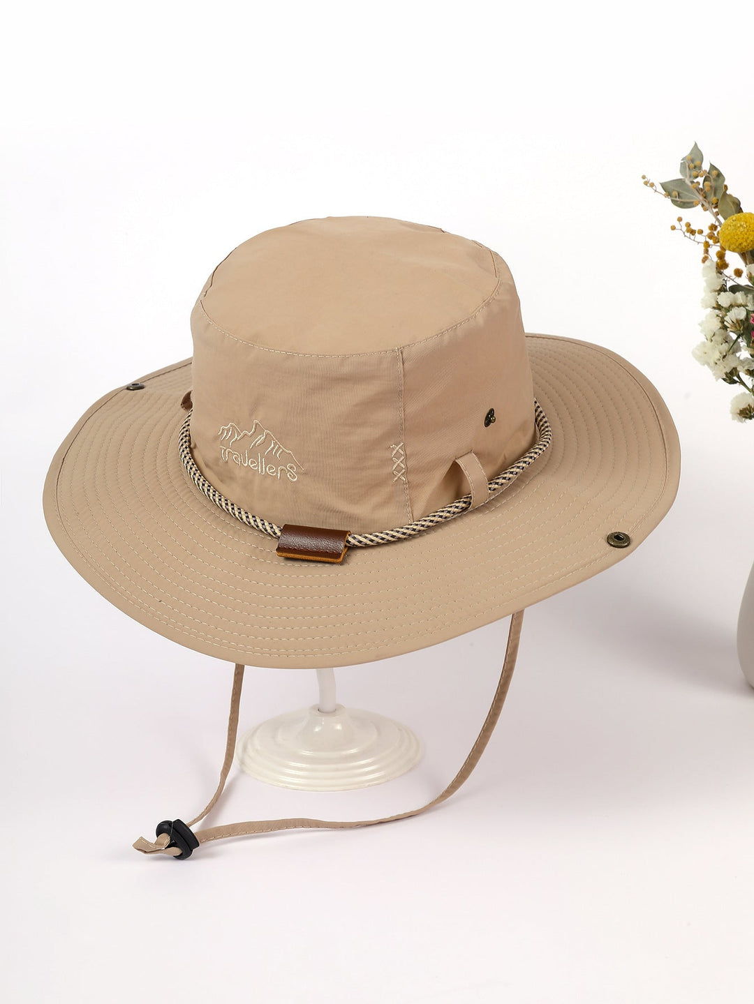 Women's Sun Hat with Wide Brim and Neck Strap