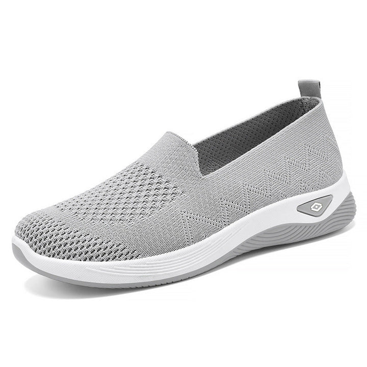 Ladies Comfortable Slip-On Sneakers with Breathable Upper Material EB