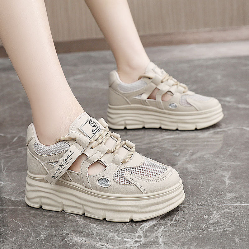 Women's Breathable Platform Sneakers with Ergonomic Design and Durable Upper Material EB