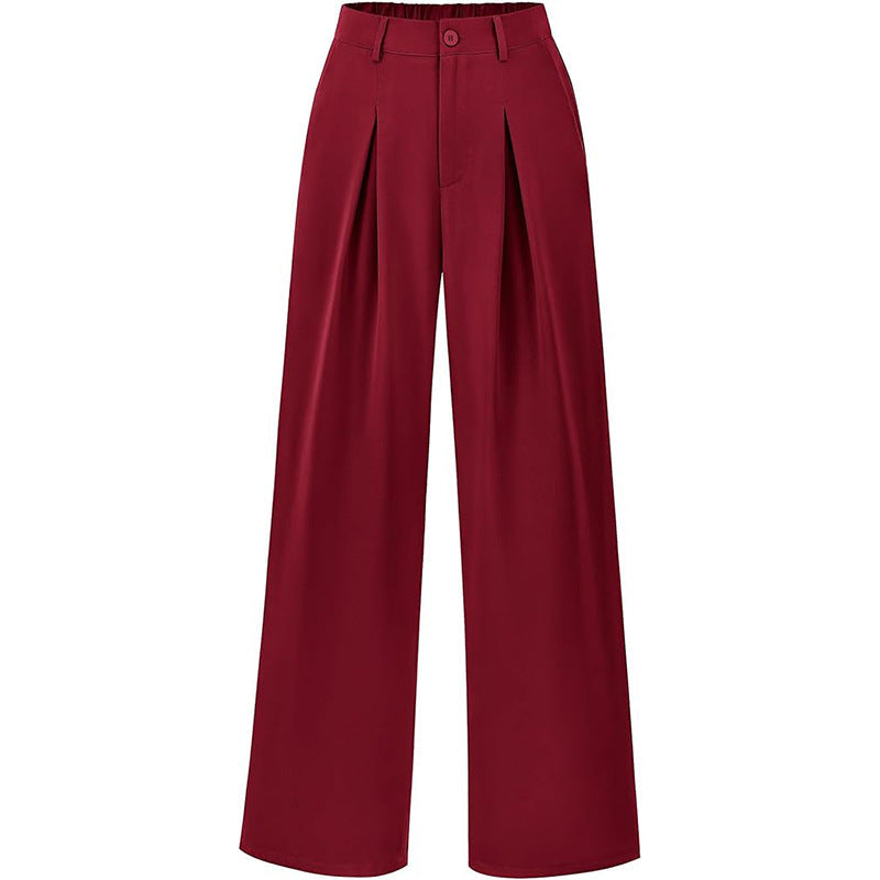 Women's High Waist Pleated Wide Leg Trousers for Chic Style