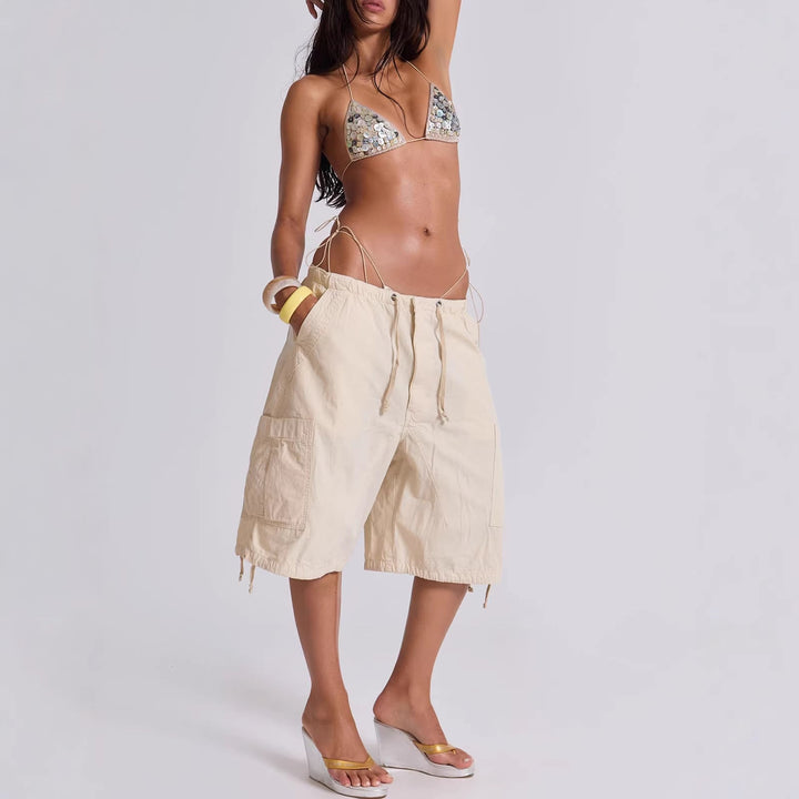Women's Comfort Cargo Shorts – Adjustable Waist & Utility Pockets